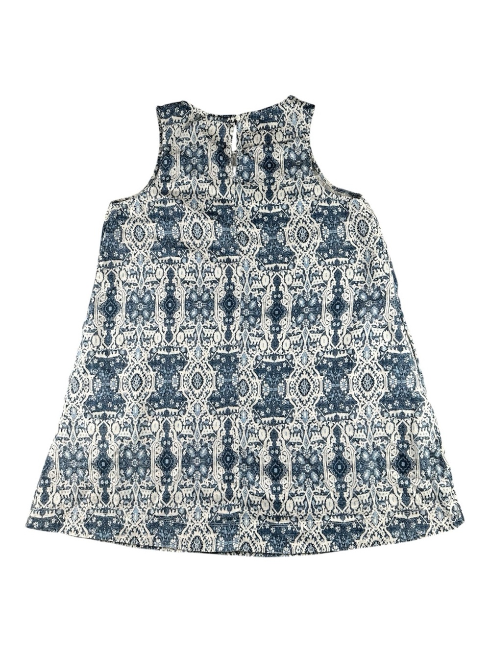 Rachel Zoe Linen Ikat A-Line Dress Blue White Size Large - Picture 4 of 7